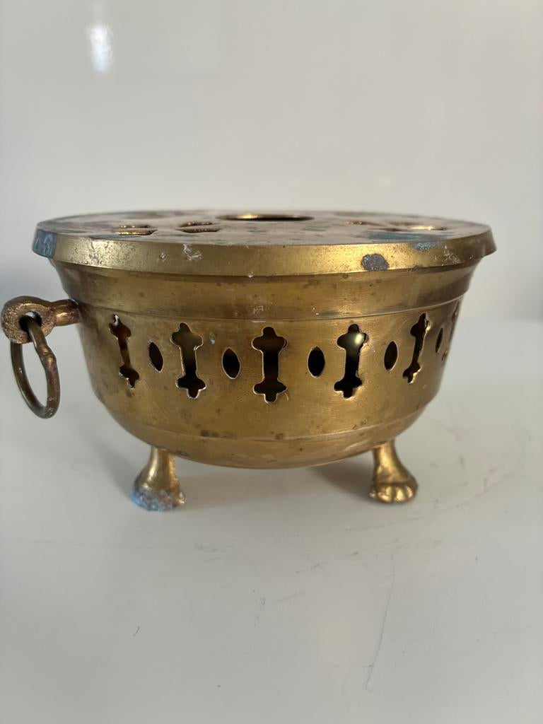 Antieke messing rechaud / theelicht, Ophalen of Verzenden