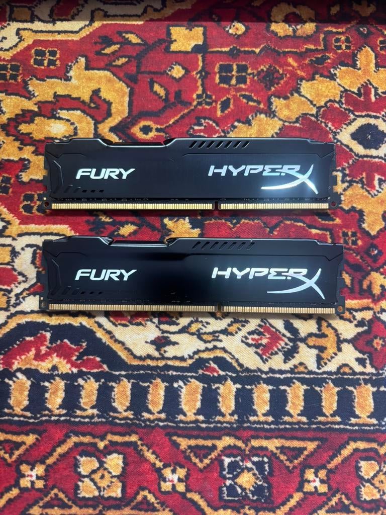 HyperX Fury DDR3 2x8GB, Computers en Software, RAM geheugen, DDR3, Ophalen of Verzenden, Zo goed als nieuw, Desktop