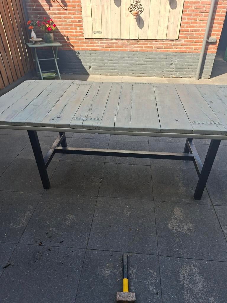 Tuintafel, Tuin en Terras, Tuintafels, Ophalen, Gebruikt, Rechthoekig, Hout