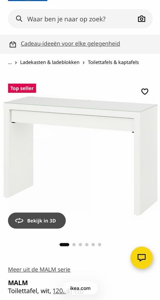 Toliettafel/ kaptafel, Huis en Inrichting, 50 tot 75 cm, Ophalen of Verzenden, Zo goed als nieuw, Rechthoekig