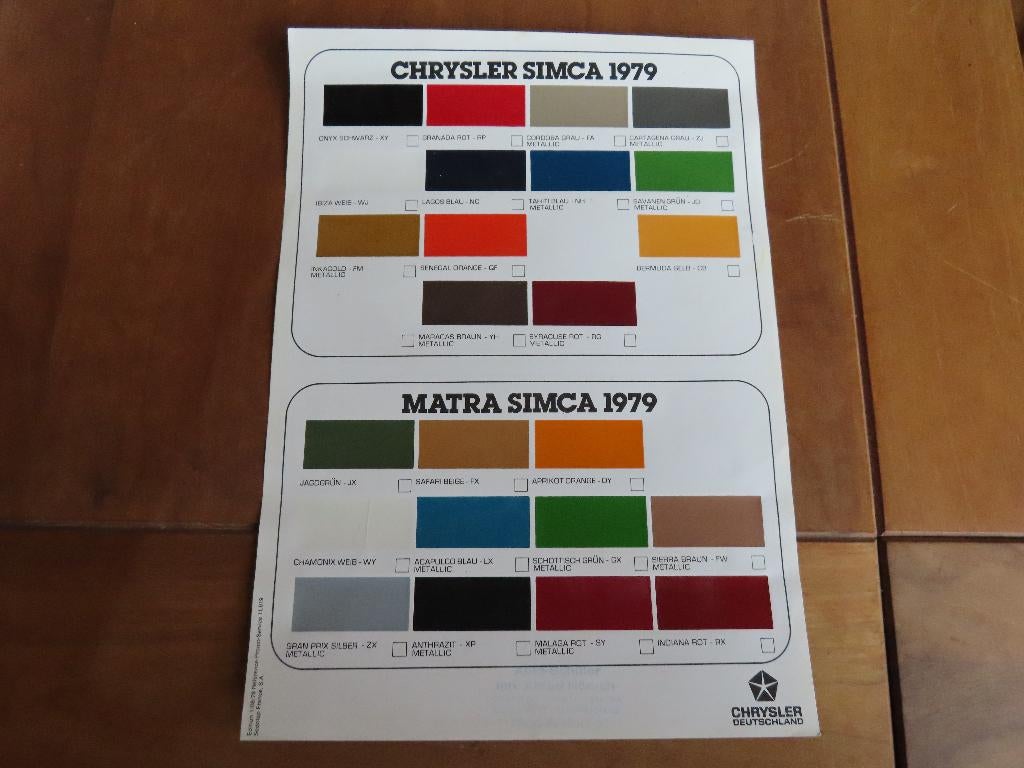 Folder Chrysler Simca, Matra Simca 1979, Boeken, Auto's | Folders en Tijdschriften, Zo goed als nieuw, Overige merken, Ophalen of Verzenden