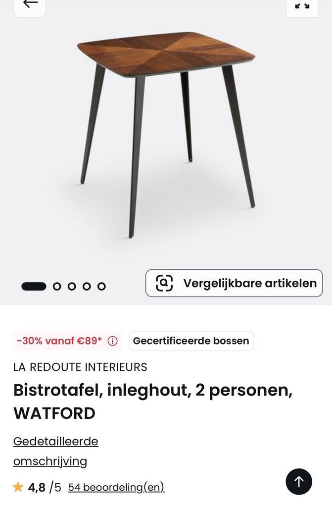 La Redoute Watford Mid Century Table, Huis en Inrichting, Ophalen, Zo goed als nieuw, Hout