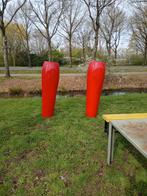 2 rode kunststof tuinvazen bloempotten, Tuin en Terras, Ophalen, Kunststof, Rond