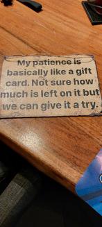 Wandbord patience, Ophalen of Verzenden, Nieuw