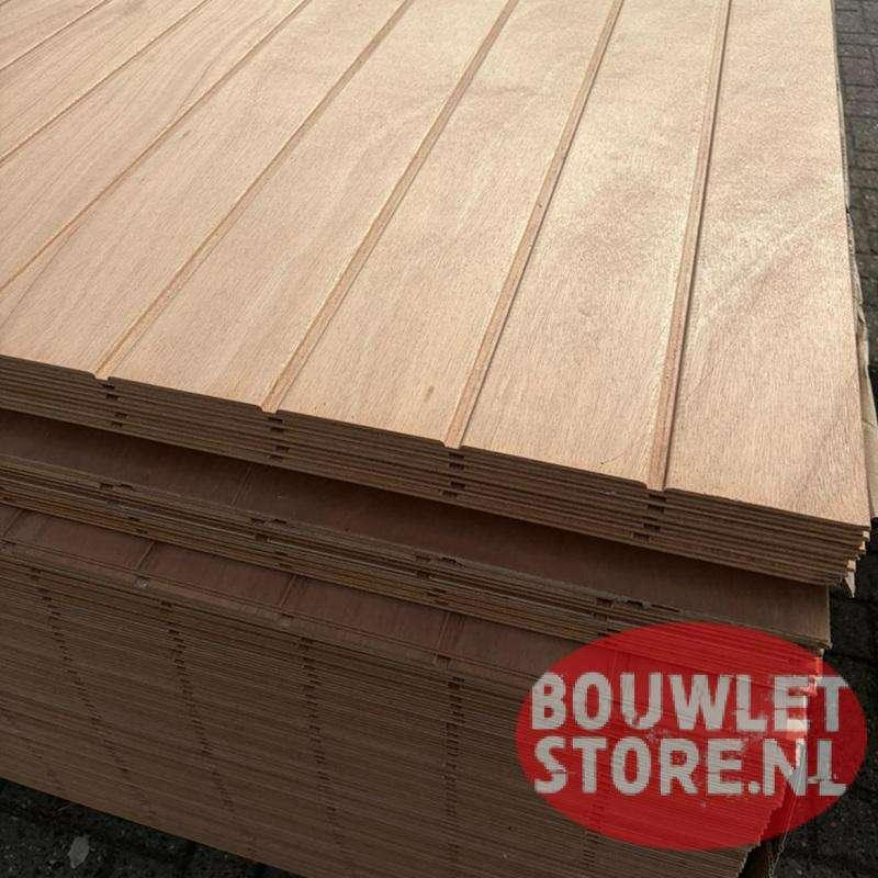 Multigroove Bruynzeel Okoume 9 mm | WBP | schrootjesmotief