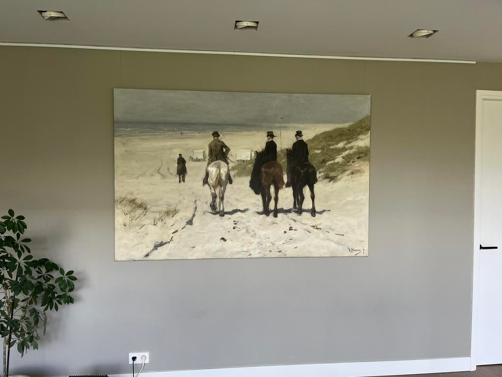 Morgenrit langs het strand van Mauve, Antiek en Kunst, Kunst | Schilderijen | Klassiek, Ophalen