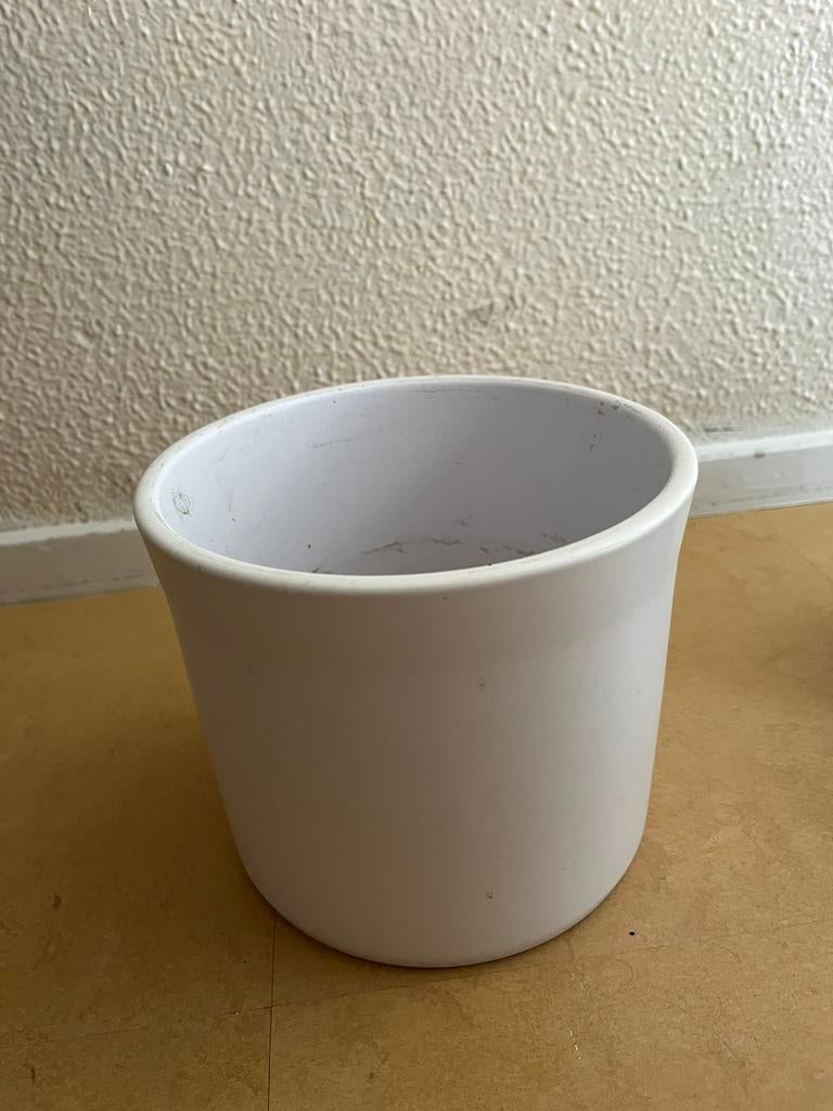 Binnen bloempot Hornbach Soendgen miami wit en antraciet, Ophalen, Rond, Binnen, Zo goed als nieuw