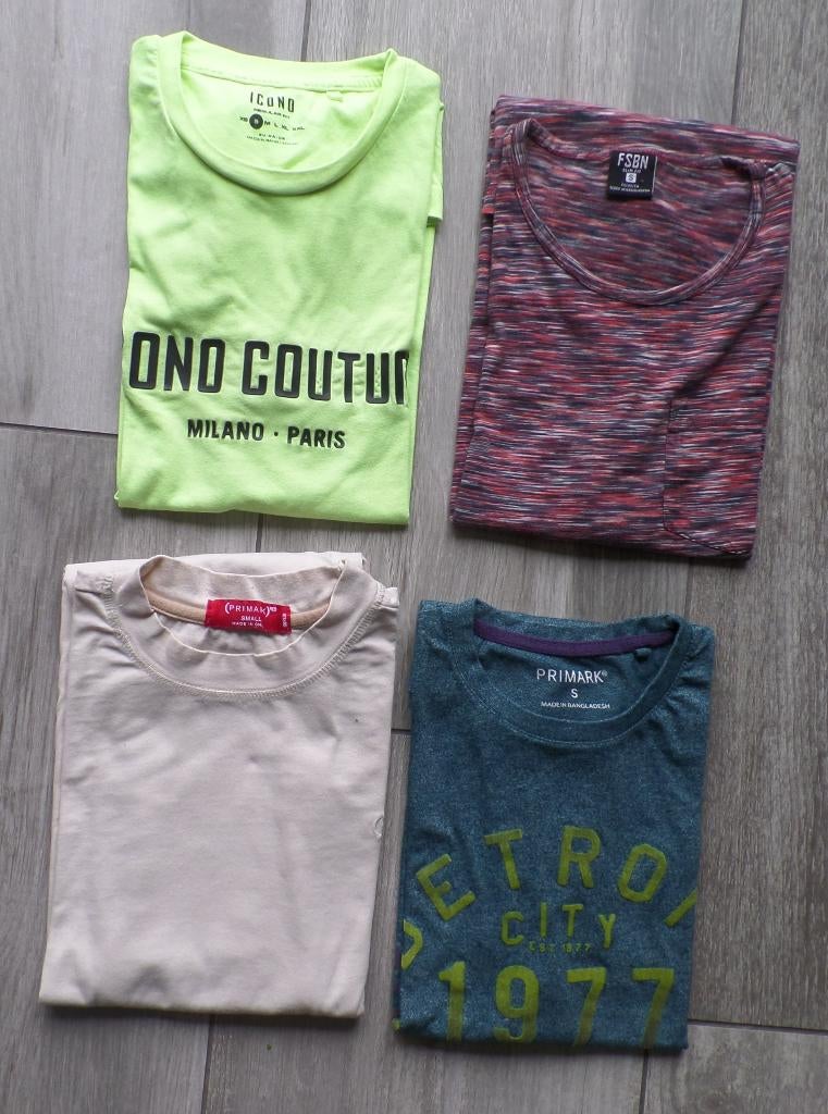 T-Shirt set van 4 maat S, Kleding | Heren, Ophalen of Verzenden, Zo goed als nieuw, Maat 46 (S) of kleiner, Overige kleuren