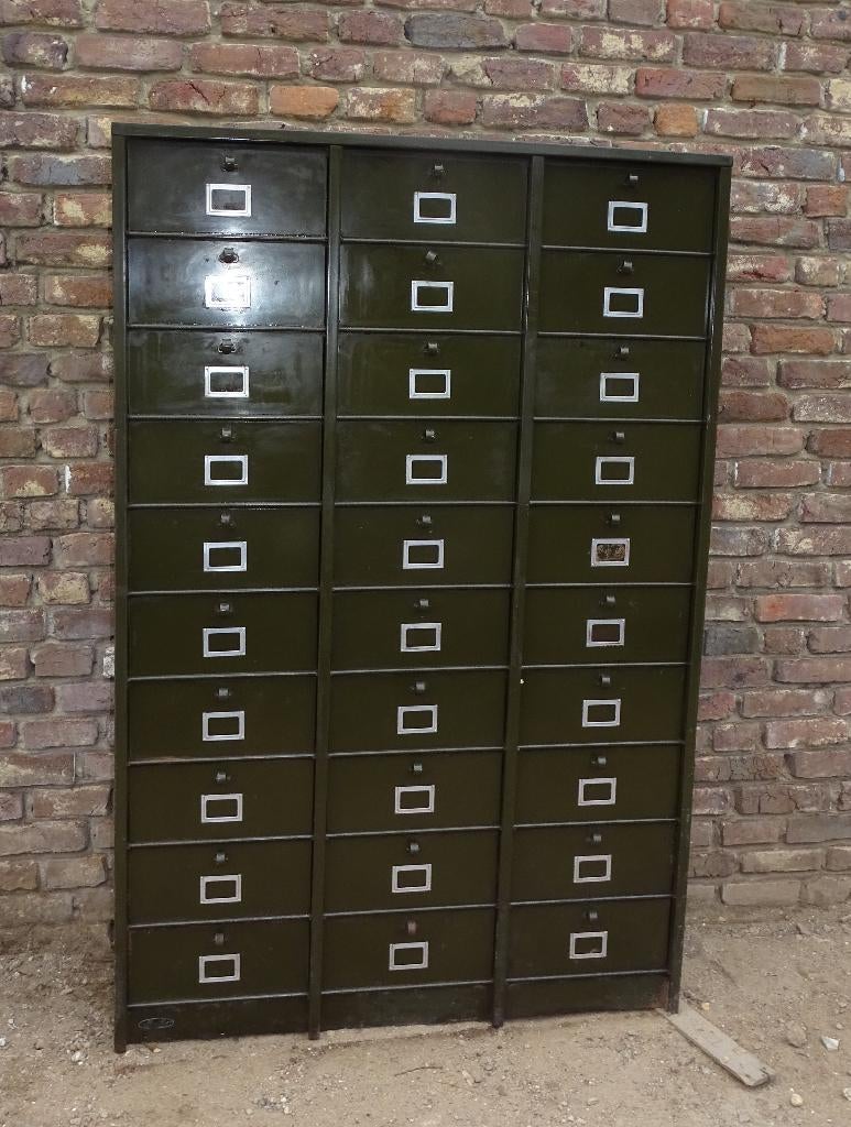 oude strafor kleppenkast ladekast archiefkast kast, Antiek en Kunst, Curiosa en Brocante, Ophalen
