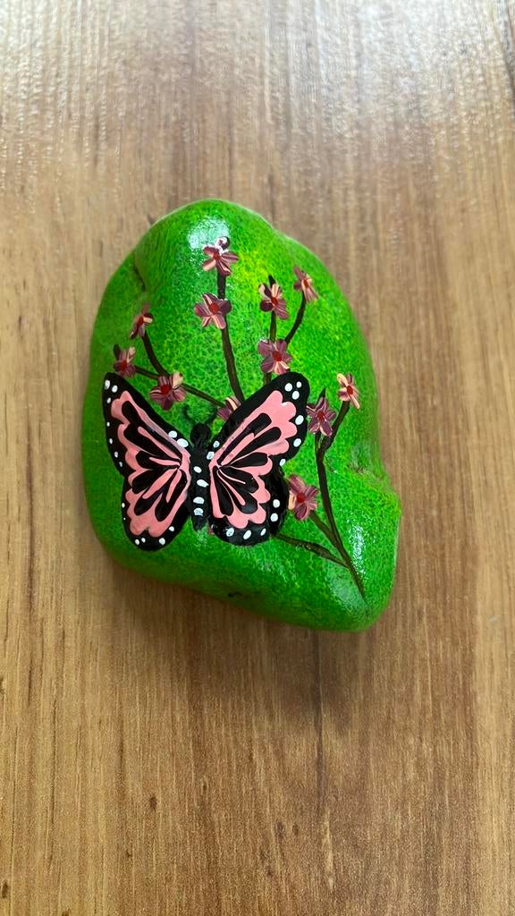 Beschilderde steen vlinder, Tuin en Terras, Ophalen of Verzenden, Zo goed als nieuw