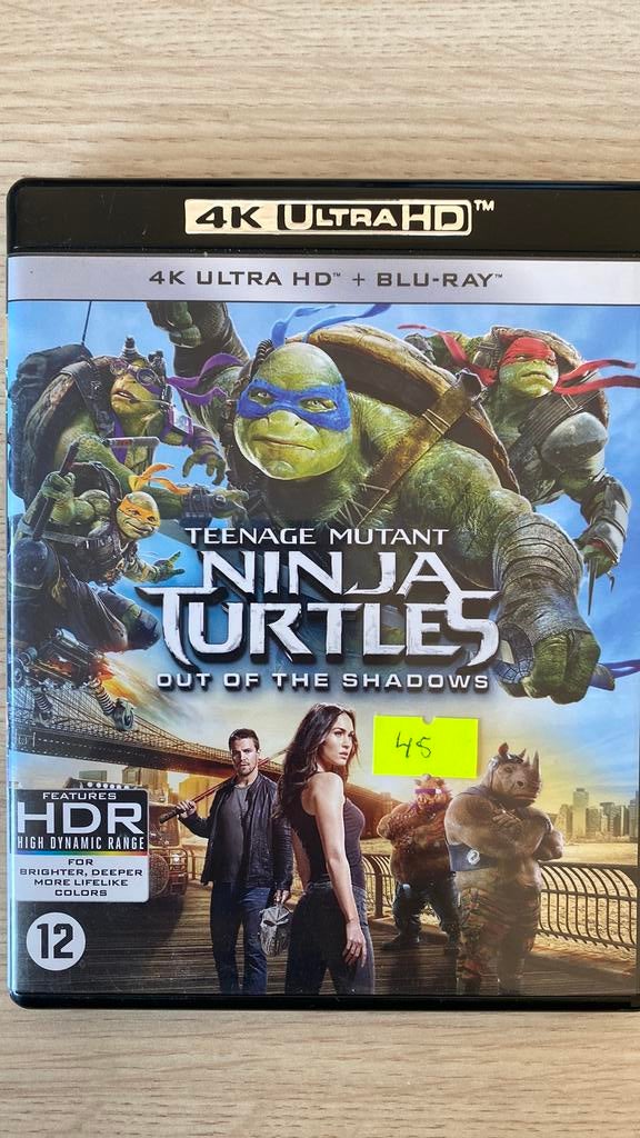 Ninja turtles 4K blu ray NL versie out of the shadows, Ophalen of Verzenden, Zo goed als nieuw, Avontuur