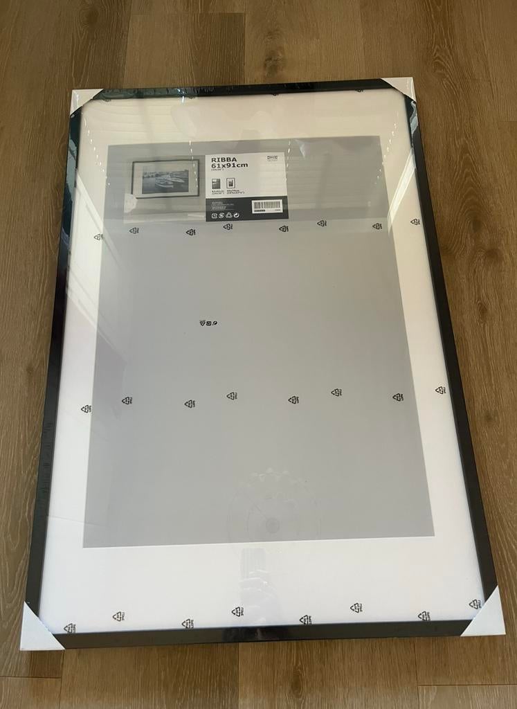 Zwarte RIBBA lijst met passe partout - 61x91cm / 50x70cm, Huis en Inrichting, Woonaccessoires | Lijsten, Ophalen, Nieuw, 75 cm of meer