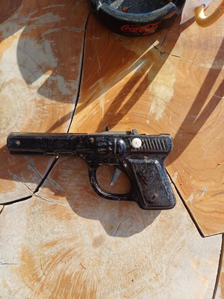 Vintage Klapperpistool Jaren '40-'50 - Zwart Metaal, Antiek en Kunst, Antiek | Overige Antiek, Ophalen