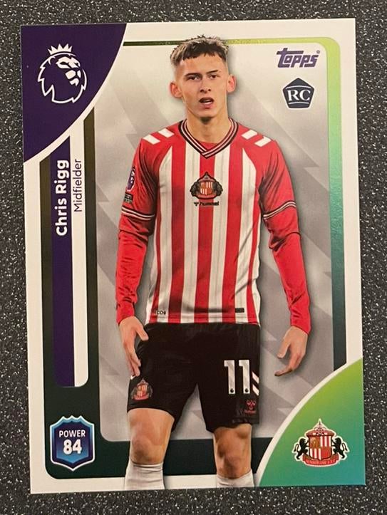 Topps Premier League 25/26 ROOKIE CARD CHRIS RIGG SUNDERLAND, Verzenden, Zo goed als nieuw, Plaatje