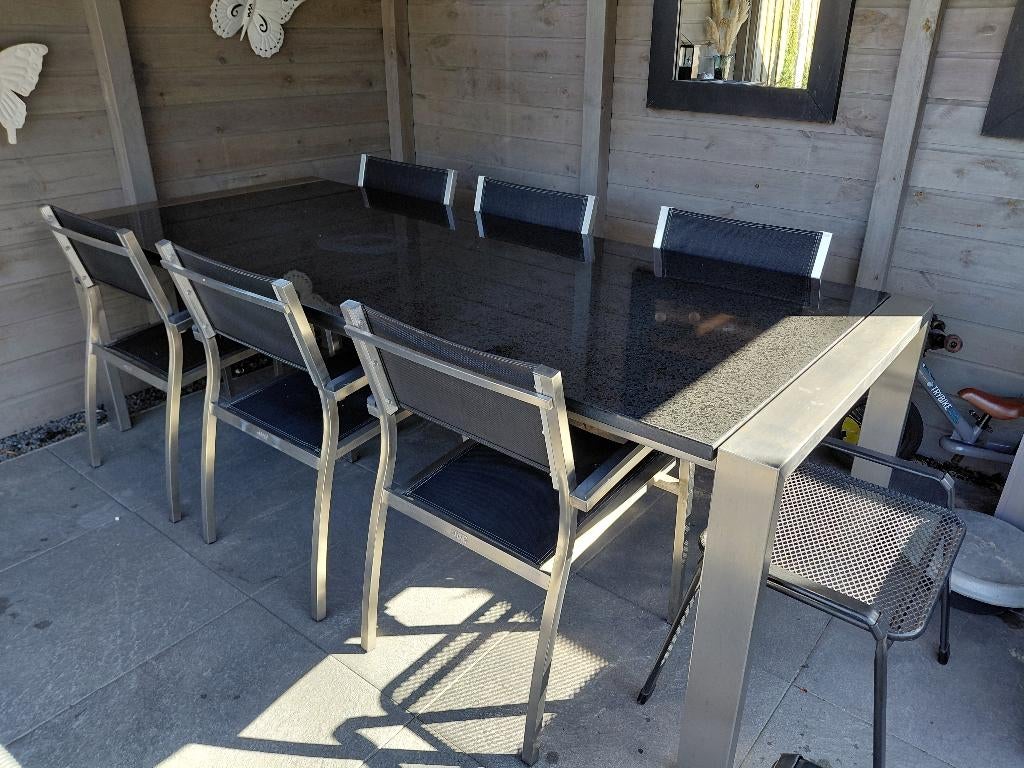 Tuinset, Tuin en Terras, Tuinsets en Loungesets, Ophalen, Gebruikt, Eettafel, 6 zitplaatsen