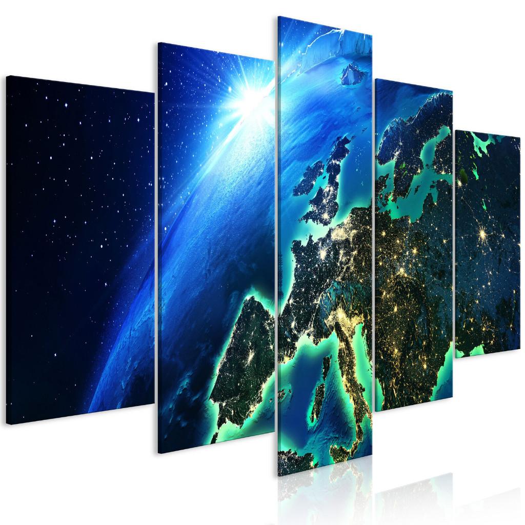 967 Wereldbol Europa XXL 5 Luik Schilderij 200x100cm Nieuw, Ophalen of Verzenden