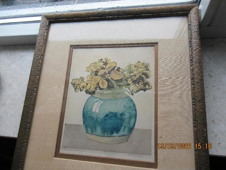 Frans Everbag Bloemen, Antiek en Kunst, Kunst | Etsen en Gravures, Ophalen of Verzenden