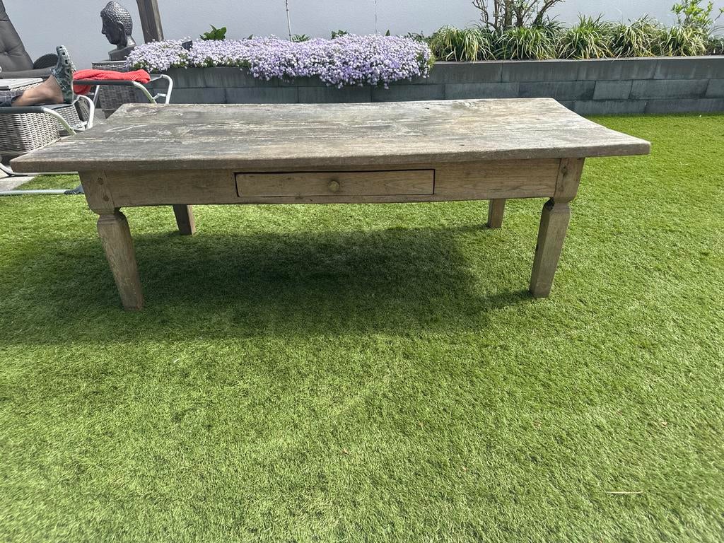 Antieke eiken tafel met lade - Rustieke charme, Ophalen of Verzenden