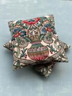 Vintage Engelse kussens Sanderson ‘Cascacs’ Linnen, Ophalen of Verzenden, Zo goed als nieuw, Overige kleuren, Vierkant