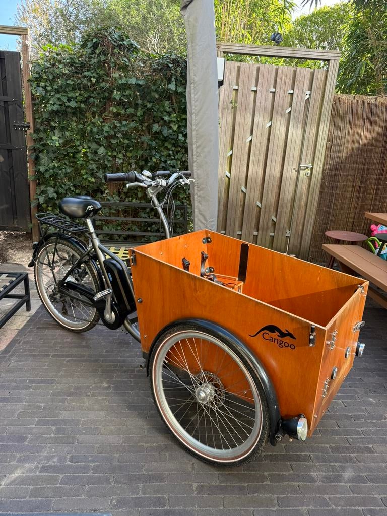 Cangoo electrische bakfiets, Gebruikt, Elektrisch, 2 kinderen, Ophalen