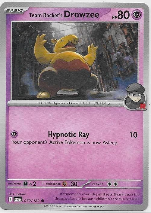 Destined Rivals,  Team Rocket's Drowzee [common] 79/182, Hobby en Vrije tijd, Verzamelkaartspellen | Pokémon, Nieuw, Losse kaart