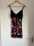 Zwarte slipdress lingerie bloemen, maat 34/36 XS/S Primark, Ophalen of Verzenden, Zwart, Overige typen