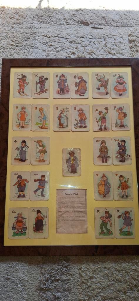 Ingelijst Zwarte Piet kaartspel - Vintage, Vijf spelers of meer, Ophalen, Gebruikt, Onbekend