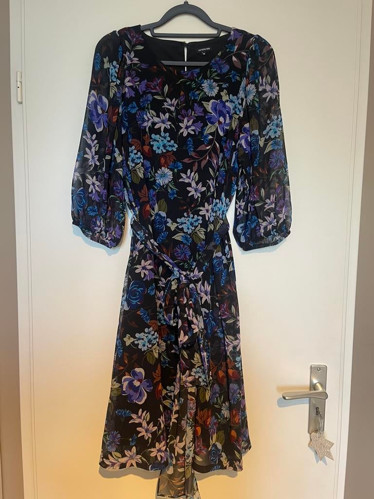 Caroline Biss prachtige jurk met bloemen maat 36, Zwart, Ophalen of Verzenden, Zo goed als nieuw, Knielengte