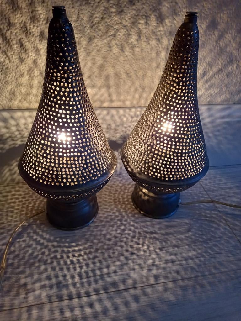 Set lampen oosters/metaalhoogte ca 26cm, Antiek en Kunst, Ophalen of Verzenden