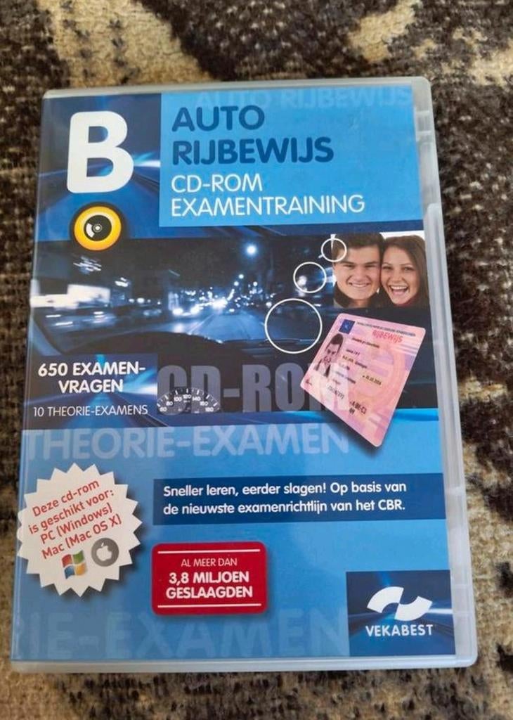 Auto Rijbewijs B- Theorie CD-Rom - 650 examen vragen, Ophalen of Verzenden, Zo goed als nieuw