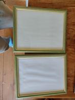 Set van 2 groene fotolijsten met gouden rand, Minder dan 50 cm, Gebruikt, Ophalen of Verzenden, Minder dan 50 cm