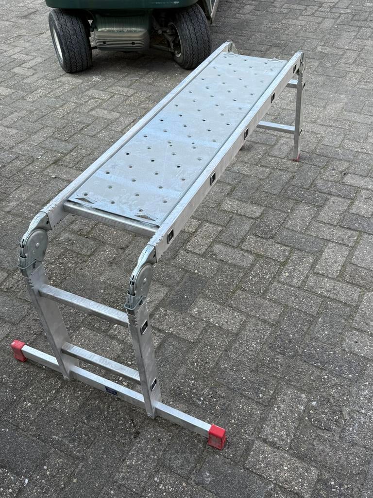 Hymer vouwladder met platform, Doe-het-zelf en Verbouw, Ladders en Trappen, Nieuw, Ladder, 2 tot 4 meter, Opvouwbaar of Inschuifbaar