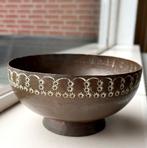 Decoratieve messing/koperen hand gehamerde schaal op voet‼️, Ophalen of Verzenden