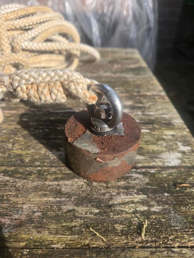 Magnetar Vismagneet Hardcore 600kg + 20m touw 8mm, Hobby en Vrije tijd, Metaaldetectors, Ophalen