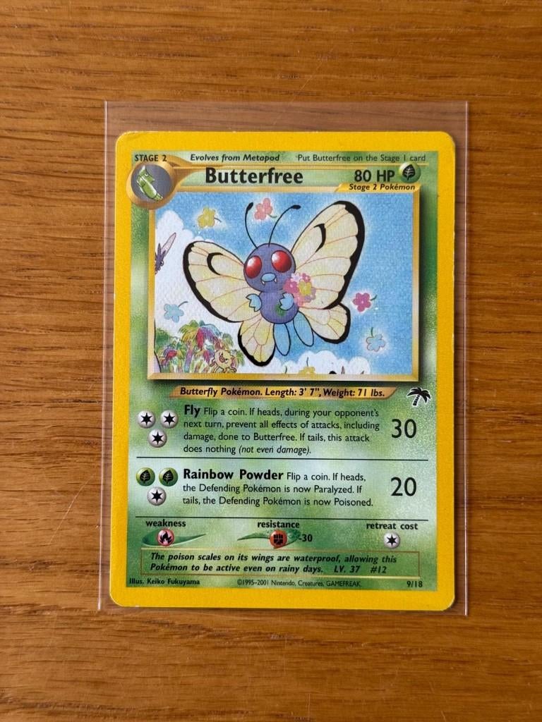 Butterfree 9/18 Southern Islands vintage pokemon kaart, Ophalen of Verzenden, Gebruikt, Losse kaart