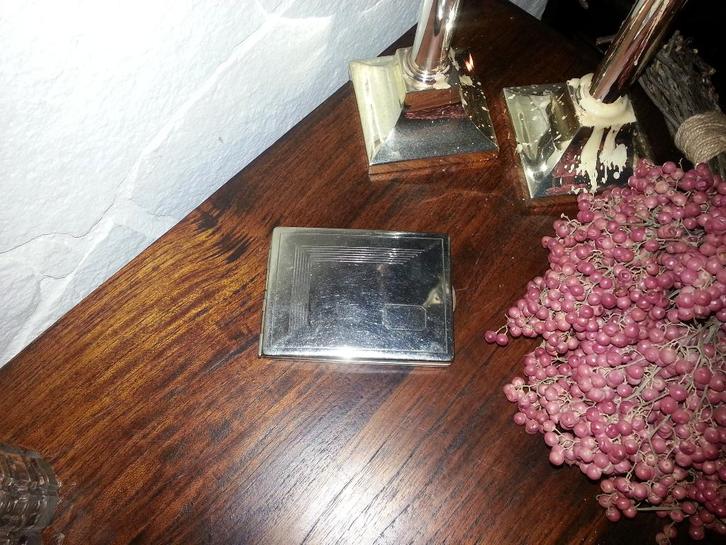 Brocante sigarettenetui metaal fifties, Antiek en Kunst, Curiosa en Brocante, Ophalen of Verzenden