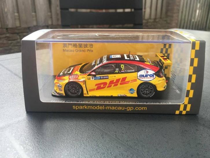 ✅ Tom Coronel 1:43 Civic Type R TCR WTCR Macau 2018 SA181, Hobby en Vrije tijd, Modelauto's | 1:43, Nieuw, Auto, Overige merken