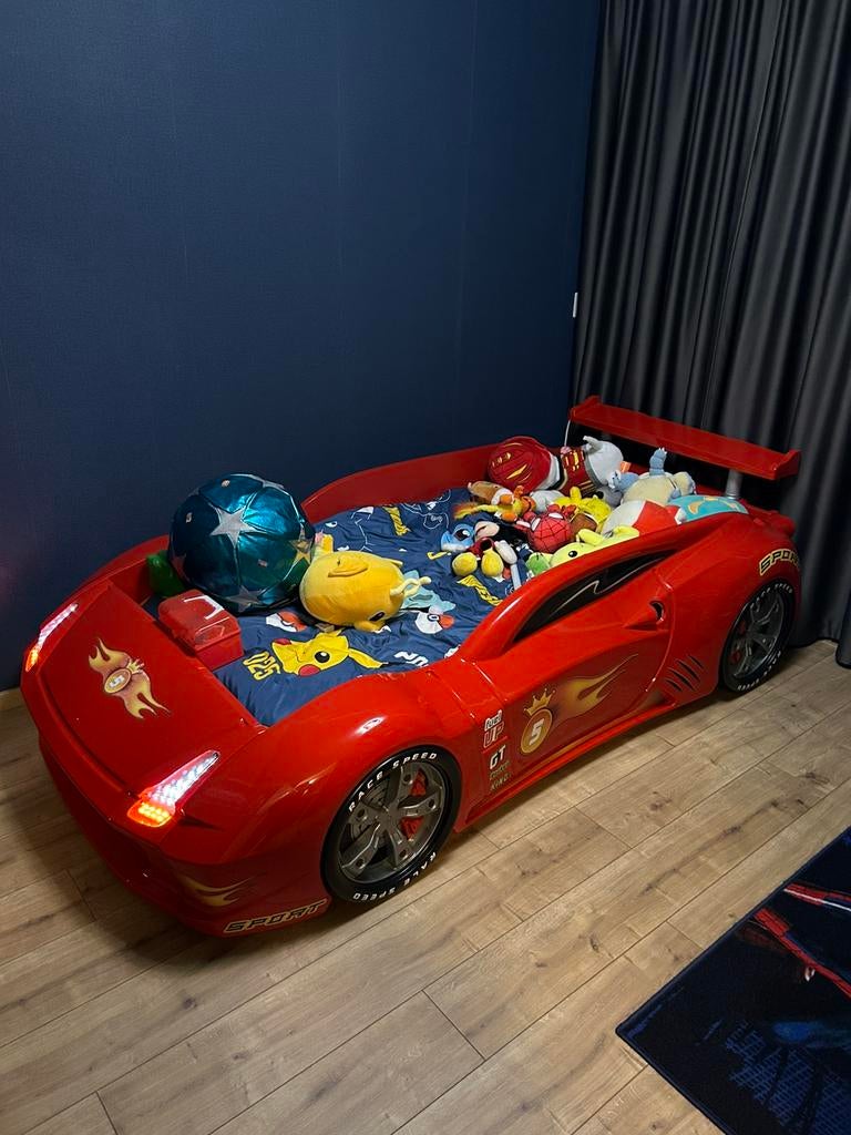 Autobed, Kinderen en Baby's, Kinderkamer | Bedden, 85 tot 100 cm, Ophalen of Verzenden, Zo goed als nieuw, Matras