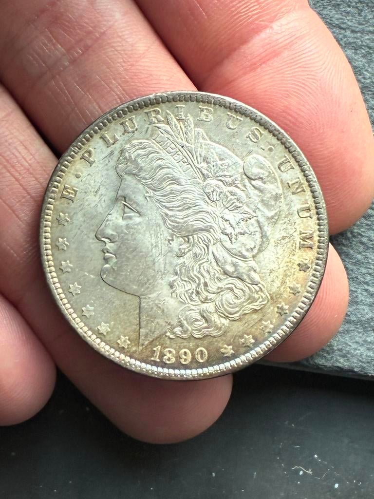 Morgan dollar Philadelphia Mint 1890 UNC, Ophalen of Verzenden, Vóór koninkrijk, Overige waardes