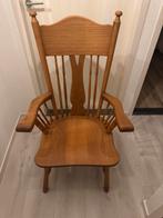 Eiken houten leuning stoel, Huis en Inrichting, Stoelen, Ophalen, Bruin, Leesstoel / relaxstoel, Eén