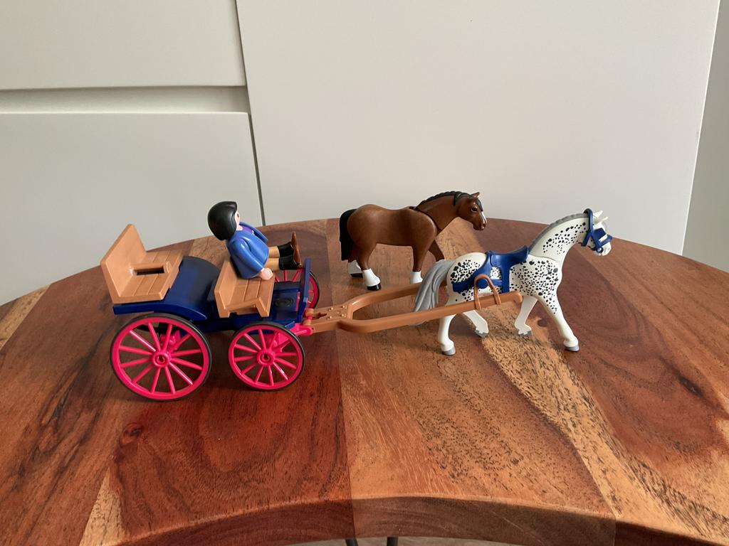 Paarden wagen Playmobil, Ophalen of Verzenden, Zo goed als nieuw