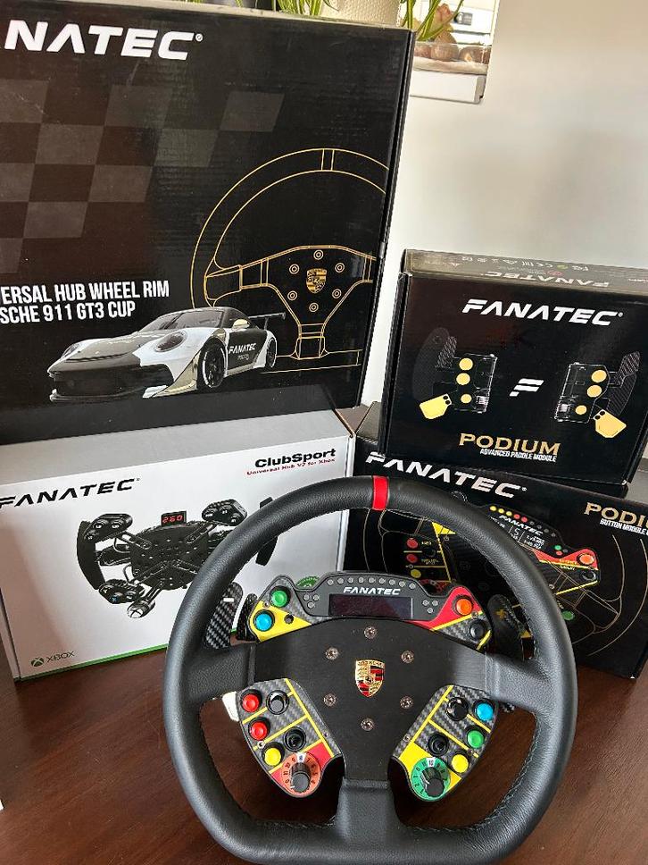 Fanatec Porsche 911 GT3 Cup Stuur QR1 + APM - €450, Computers en Software, Joysticks, Zo goed als nieuw, Ophalen