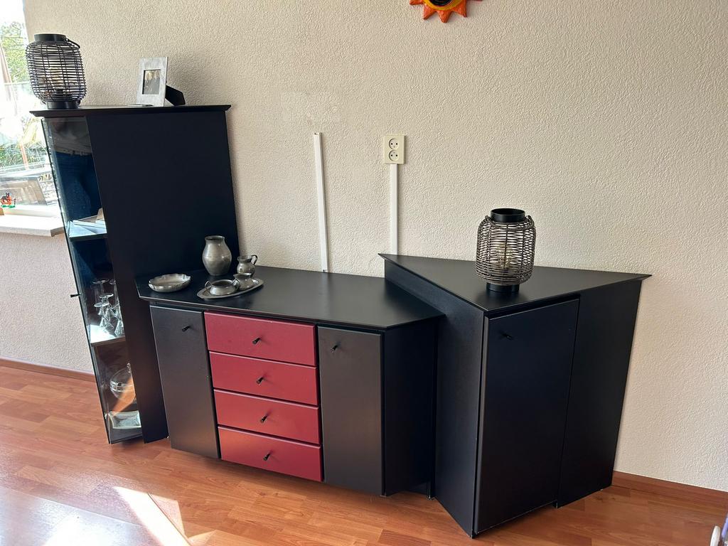 Vitrine dressoir, Huis en Inrichting, Kasten | Dressoirs, Ophalen, Gebruikt, Met deur(en), 200 cm of meer