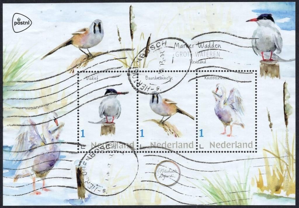 Velletje Grote Wateren - Marker Wadden, Postzegels en Munten, Postzegels | Nederland, Verzenden, Na 1940, Gestempeld