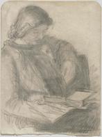 Jan Cossaar potloodtekening "Lezende Vrouw", Antiek en Kunst, Ophalen