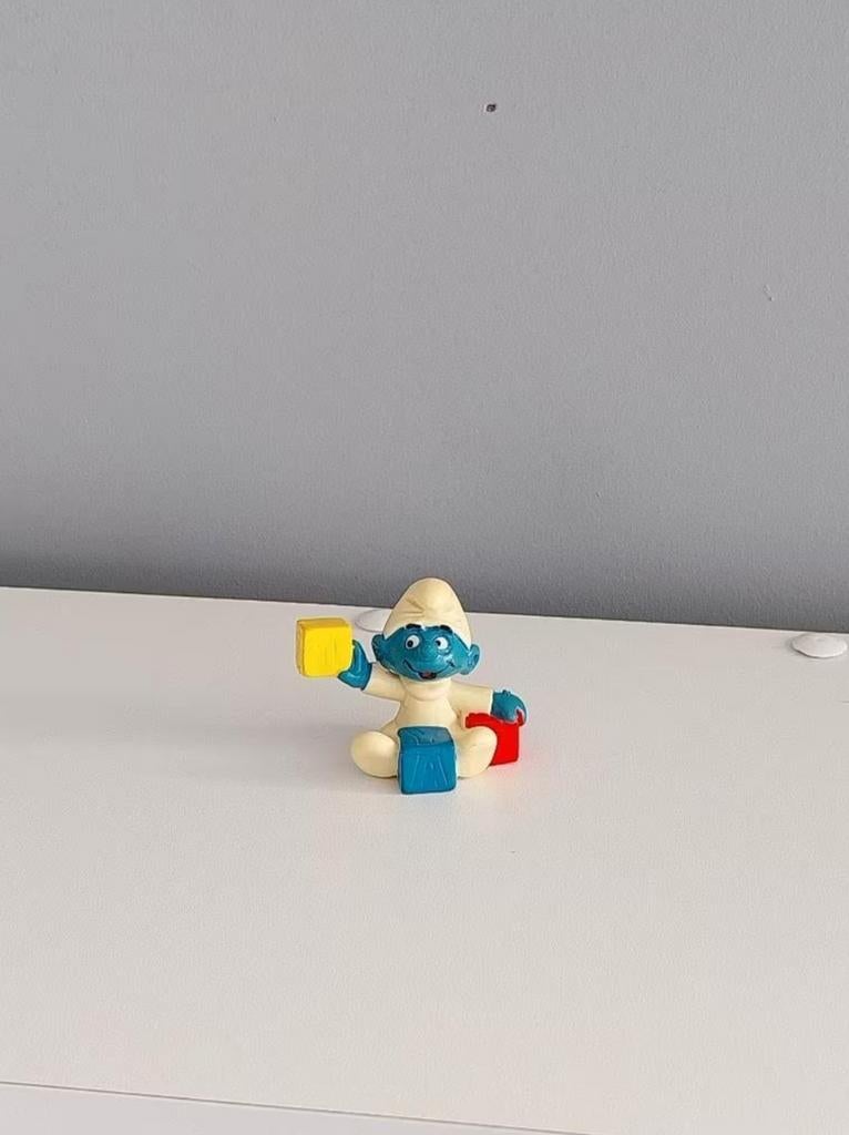 Smurfen. Smurf Baby met Blokken, met Blauw blokje!, Verzamelen, Ophalen of Verzenden, Zo goed als nieuw