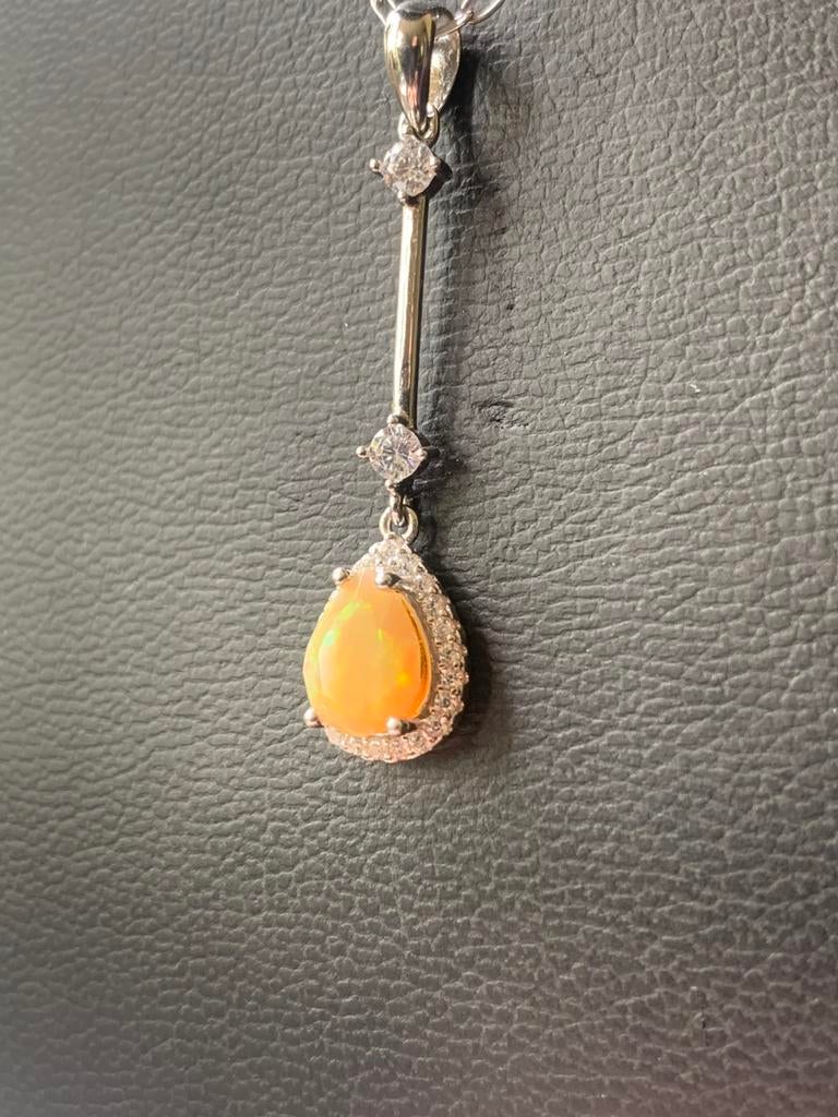 Vuuropaal opaal edelopaal hanger geluk welvaart power, Nieuw, Oranje, Ophalen of Verzenden, Met edelsteen