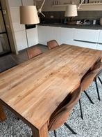 Eettafel teakhout 200 x 100 cm, Ophalen, Gebruikt, 100 tot 150 cm, Teakhout