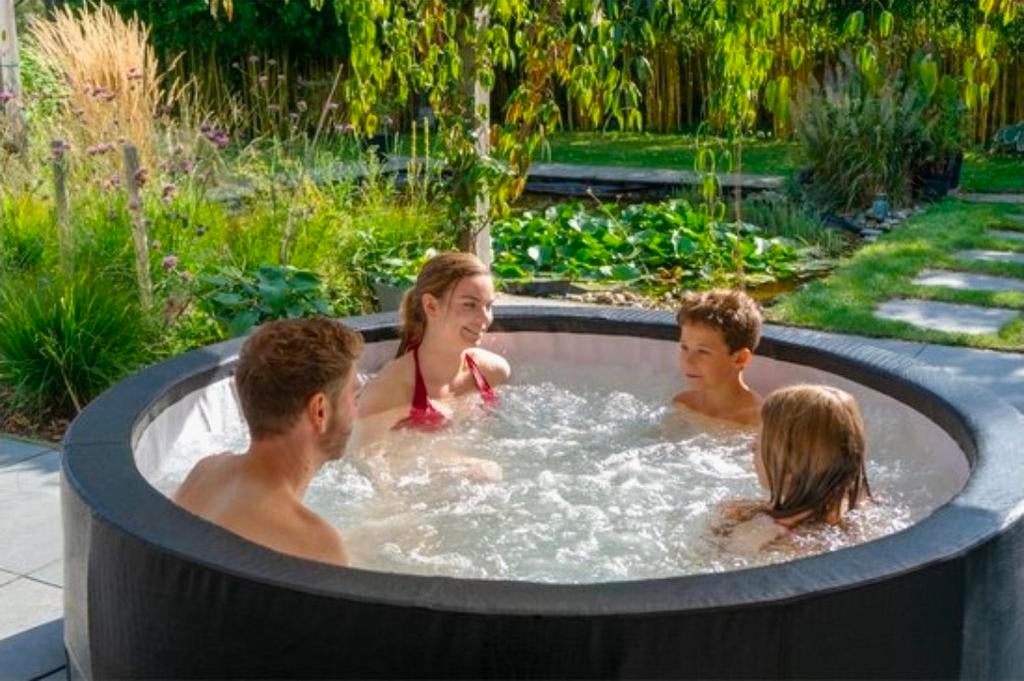 Exit toys jacuzzi spa 4 pers leather zwart opzet bubbelbad, Ophalen, Minder dan 80 cm, Overige typen, Rond