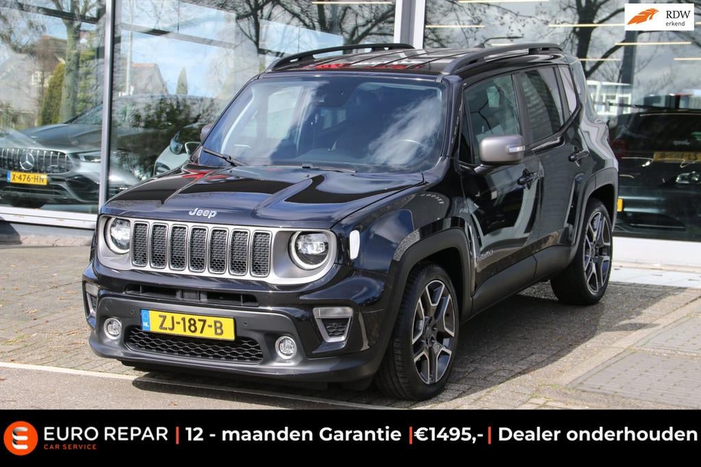Jeep Renegade 1.3T Limited NL-AUTO NAP CAMERA AUTOMAAT!, Gebruikt, 4 cilinders, Zwart, Bedrijf